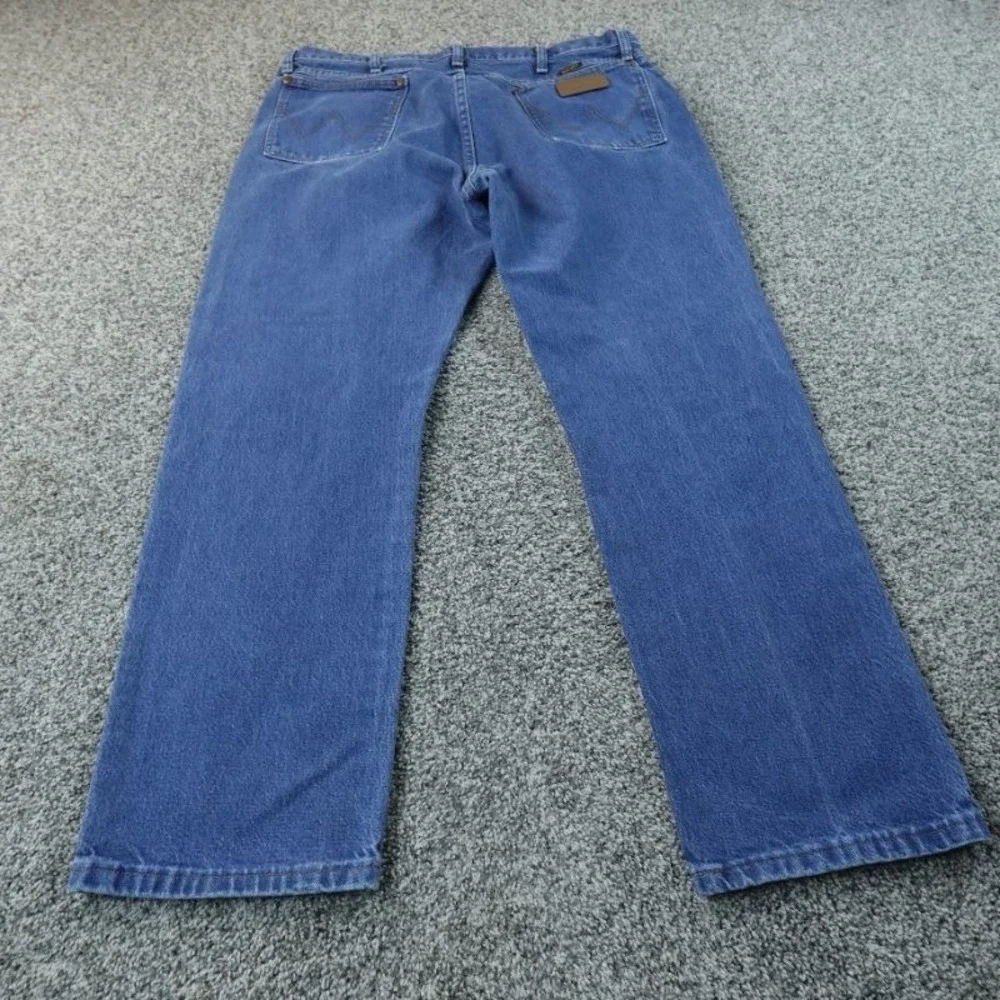 VTG Wrangler Jeans Mens 38X30 Dark Blue Denim 13MWZ Cowboy Cut Rodeo Western 90s